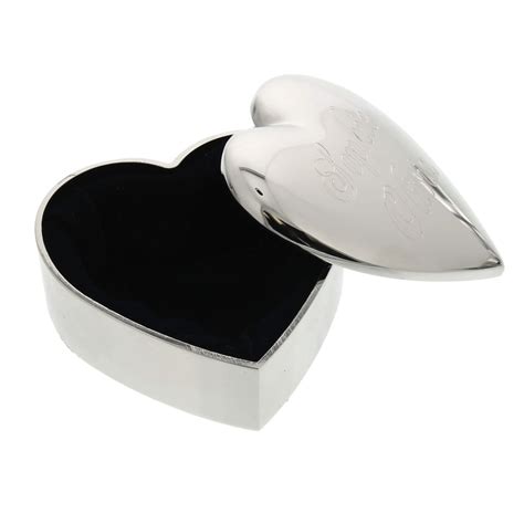 personalized silver heart keepsake box